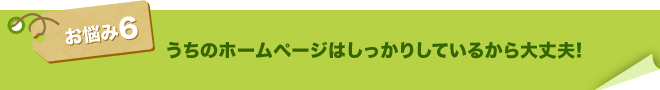 うちのホームページはしっかりしているから大丈夫