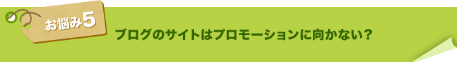 ブログのサイトはプロモーションに向かない？